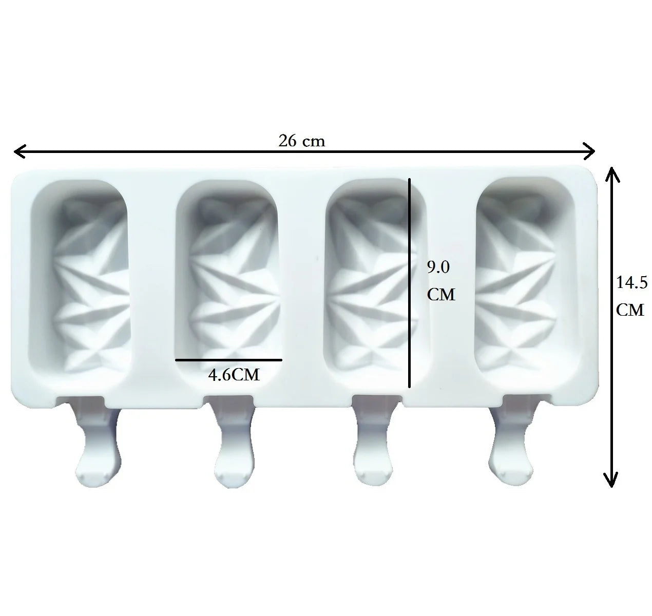 Moules Silicone Glace – Antiadhésif, Réutilisable & Sain avec quatre compartiments pour préparer des glaçons facilement