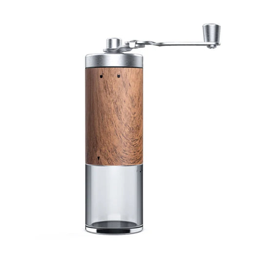 Moulin à Café Manuel Portable en bois et métal avec réservoir transparent pour café fraîchement moulu
