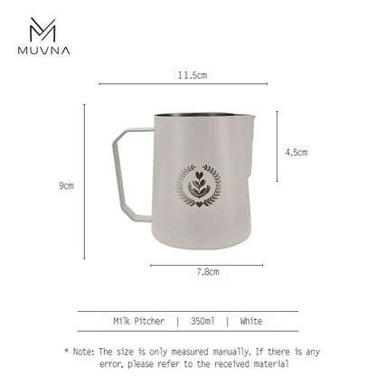 Pichet à Lait Muvna en blanc de 350ml avec une poignée ergonomique et un design élégant