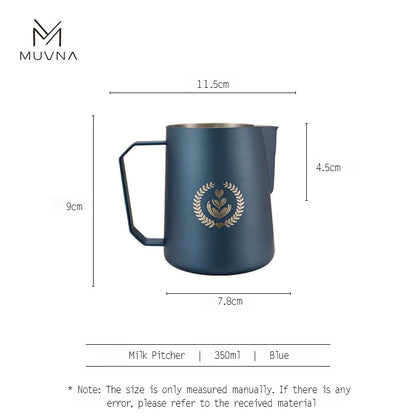 Pichet à Lait Muvna en bleu de 350ml avec une poignée ergonomique et design élégant