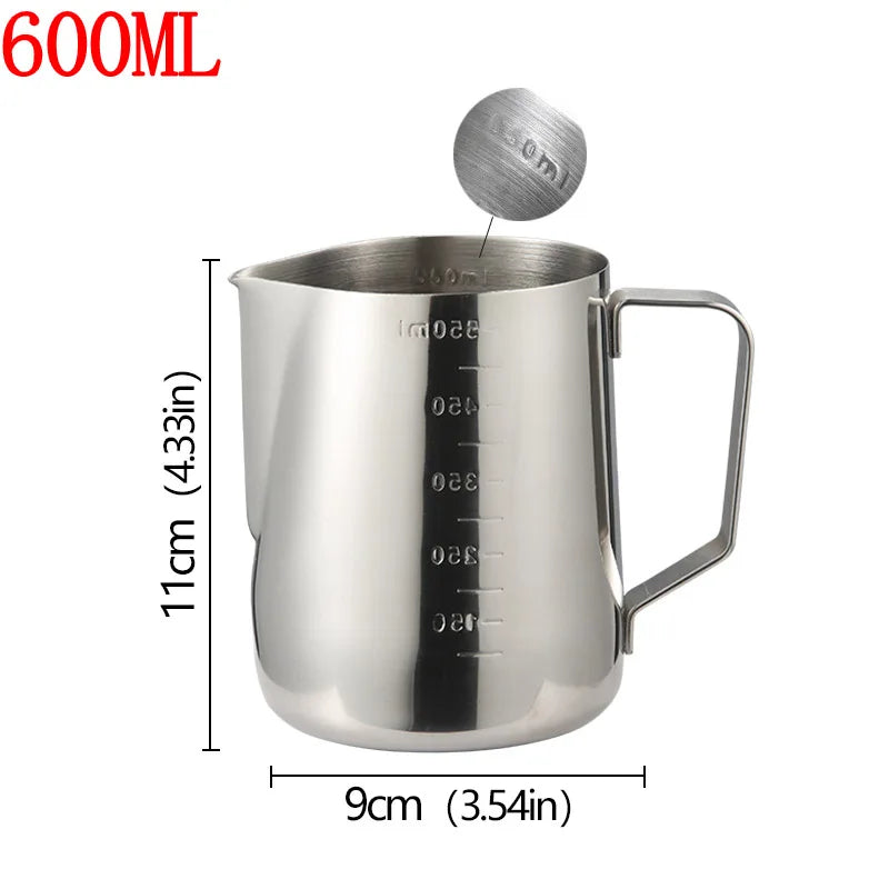 Pichet Mousseur à Lait Inox – Spécial Latte Art de 600ML avec poignée ergonomique et mesure graduée