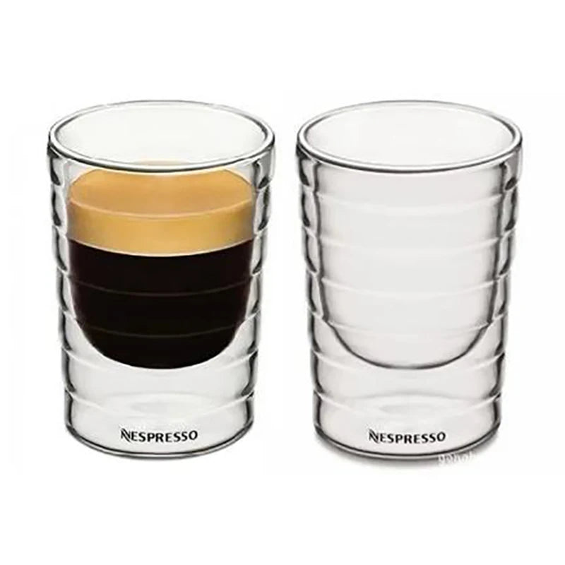 Verres à Expresso 85 ml Lot de 2 en Verre Transparent avec design élégant pour une expérience café unique