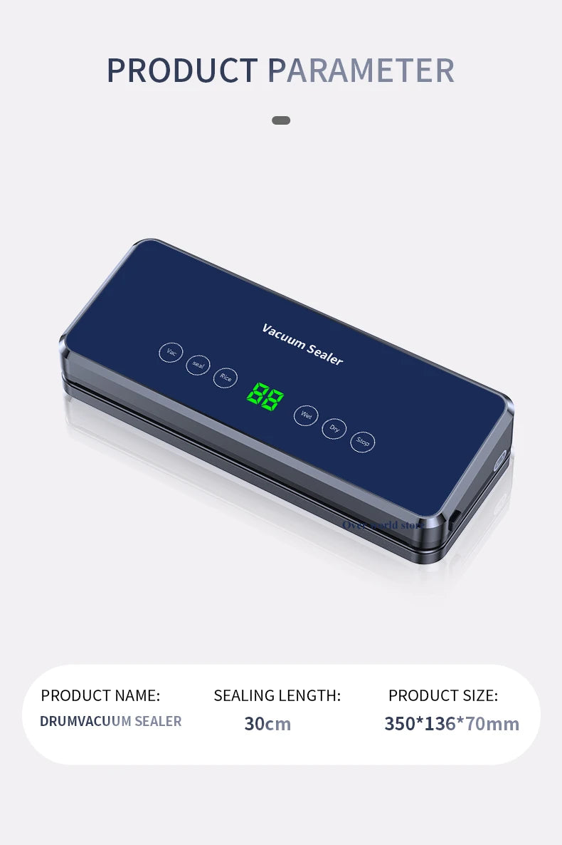 Machine sous vide Oein 30 cm – Puissante & stérilisation UV, scelle 30 cm avec écran numérique bleu par Ustensile de chef