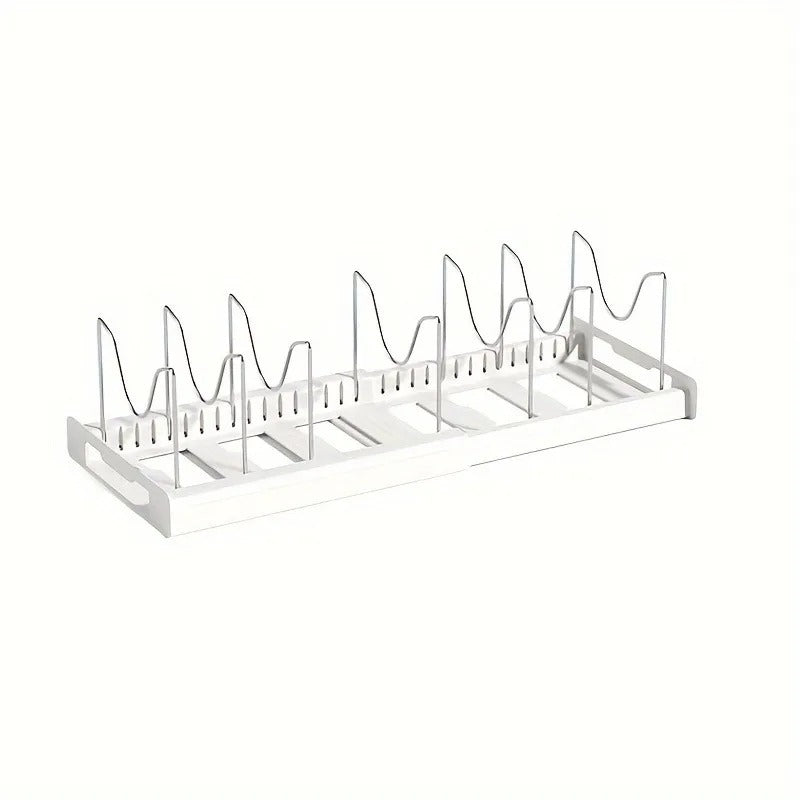 Organisateur de Casseroles Extensible – Séparateur Réglable en métal blanc pour ranger les casseroles