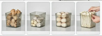 Organisateur de Frigo Transparent Empilable – Gain de Place pour ranger champignons et œufs