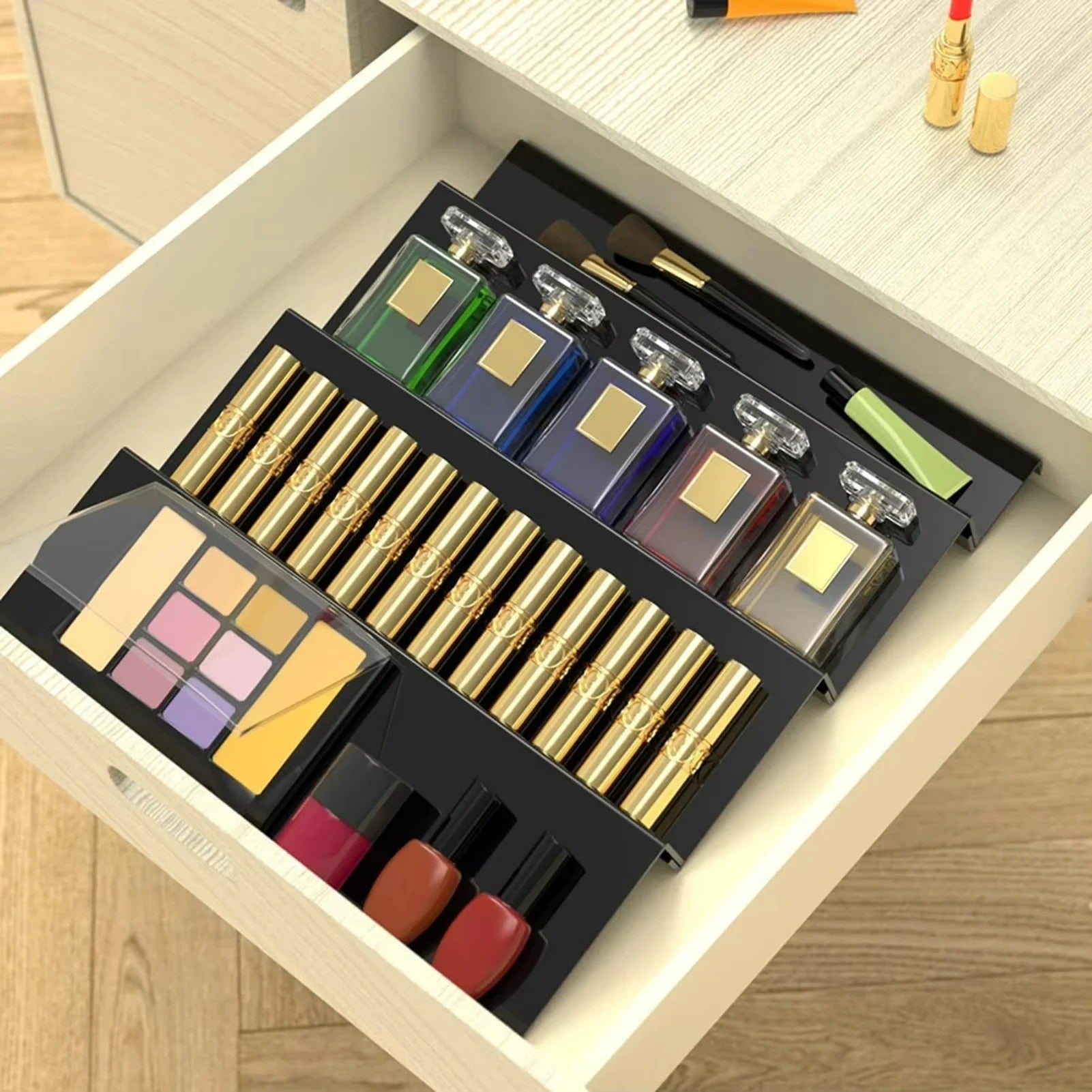 Organisateur tiroir épices acrylique – pratique et gain de place pour ranger rouges à lèvres et cosmétiques
