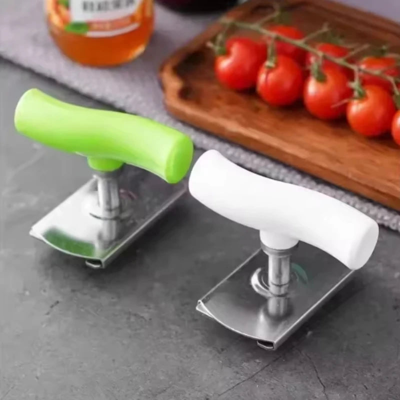 Ouvre-Boîte Inox Ergonomique avec Poignées Vertes et Blanches pour une Ouverture Facile des Conserves