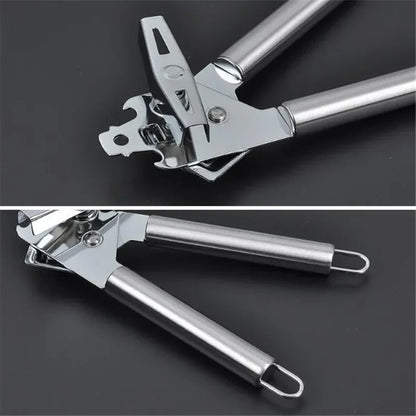 Ouvre-Boîtes manuel Inox Multifonction Durable avec des poignées ergonomiques et en acier inoxydable.