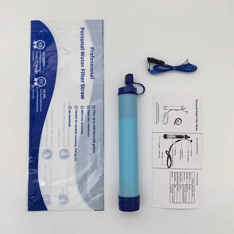 Pack Survie Solo 72h – Kit complet avec paille filtrante et accessoires pratiques pour les urgences