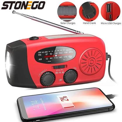 Radio d'urgence avec charge solaire et manivelle pour le Pack Survie Solo 72h – Kit complet Guide PDF offert