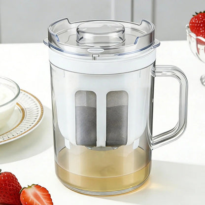 Passoire à yaourt grec maison – filtre réutilisable pour yaourt épais et fromage frais en verre transparent