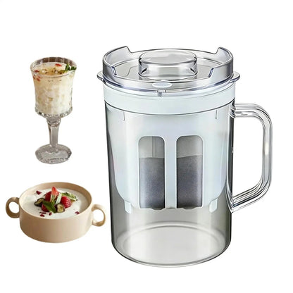 Passoire à yaourt grec maison – filtre réutilisable pour yaourt épais et fromage frais avec contenants en verre