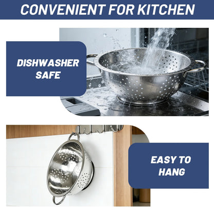 Passoire de Cuisine Inox Grande Capacité – Bol Égouttoir Polyvalent 26 cm avec fonctionnalité suspendue et compatible lave-vaisselle