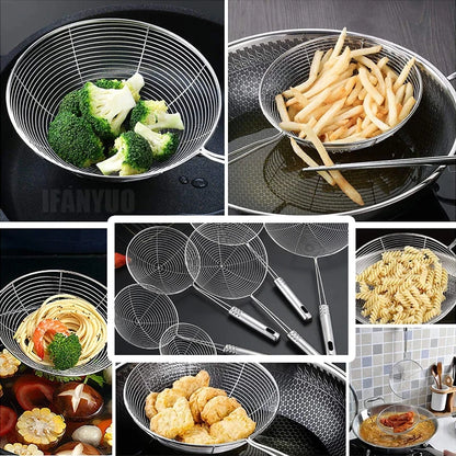 Passoire Inox Cuisine – Égouttoir et Filtre Multifonction avec poignée pour légumes, frites, pâtes et poulet frit