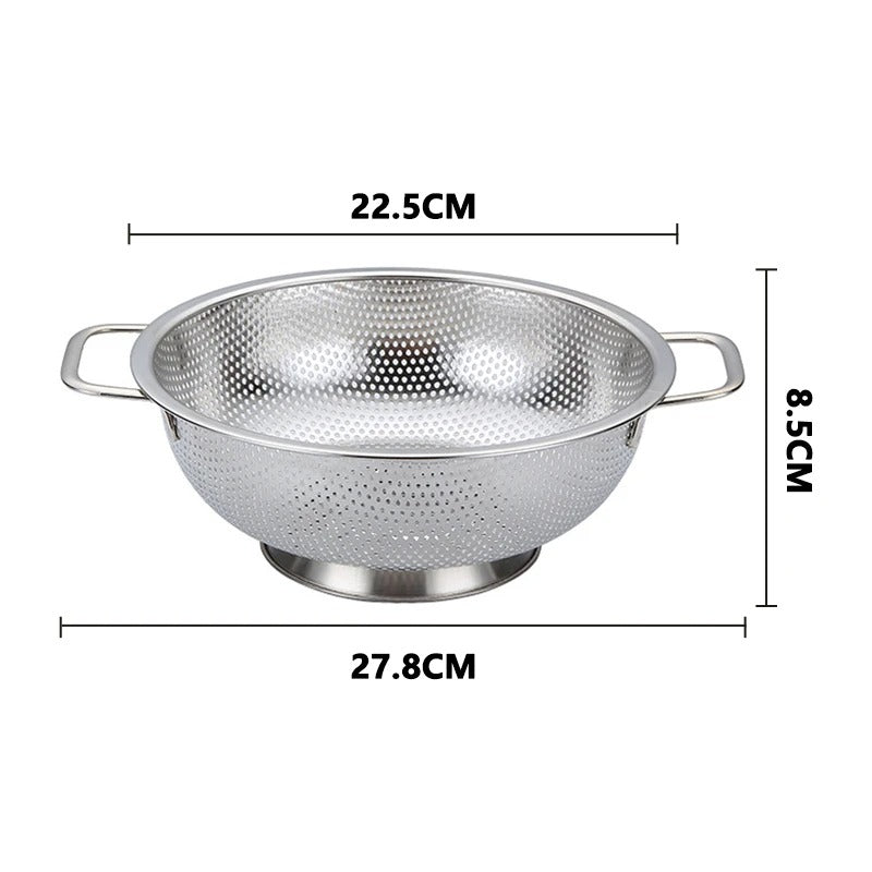 Passoire Inox Microperforée 22,5 cm à Deux Anses idéale pour égoutter les aliments avec facilité