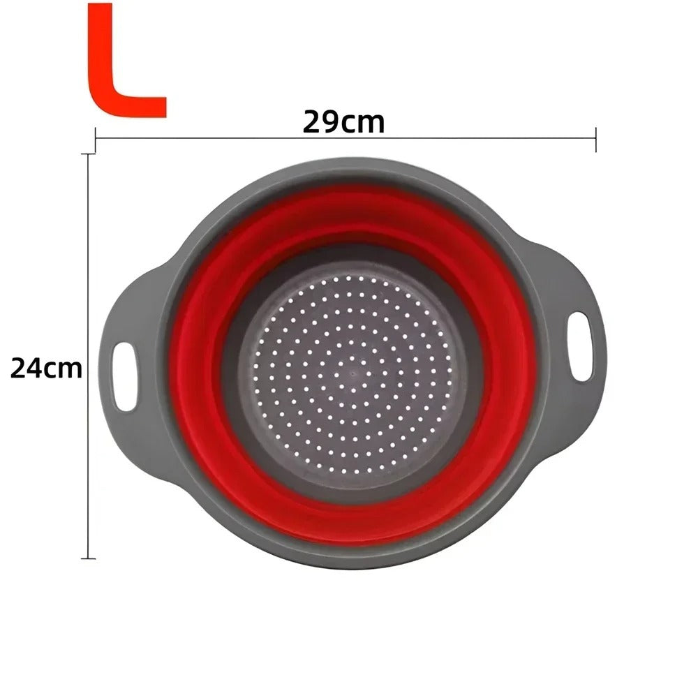Passoire Pliable en Silicone pour Égoutter Fruits, Légumes et Pâtes – Égouttoir Compact Gain de Place de 29cm