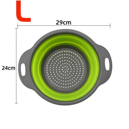 Passoire Pliable en Silicone pour Égoutter Fruits, Légumes et Pâtes – Égouttoir Compact Gain de Place, dimensions 29cm x 24cm