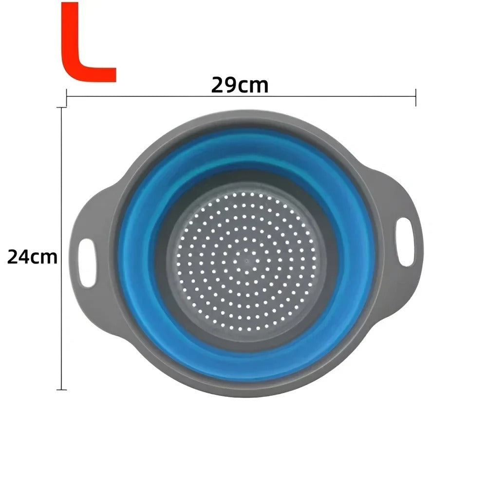 Passoire Pliable en Silicone pour Égoutter Fruits, Légumes et Pâtes – Égouttoir Compact Gain de Place avec design pratique