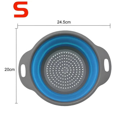Passoire Pliable en Silicone pour Égoutter Fruits, Légumes et Pâtes – Égouttoir Compact Gain de Place, vue de dessus
