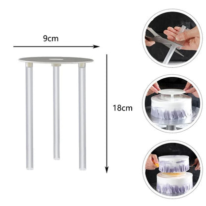Supports à gâteaux multi-niveaux en plastique transparent avec tiges et plateaux 9cm 18cm montage facile