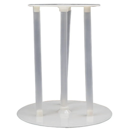 Supports à gâteaux multi-niveaux en plastique blanc base ronde et trois colonnes pour étager et présenter des gâteaux