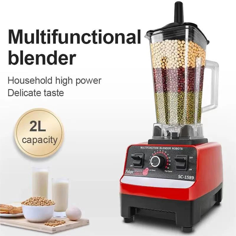 Mixeur de table haute puissance Blender 2000W 2L avec capacité de 2 litres pour diverses préparations culinaires