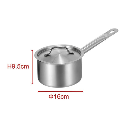 Petite Casserole Inox avec Couvercle – Induction & Tous Feux de 16cm de diamètre, parfaite pour la cuisson versatile.