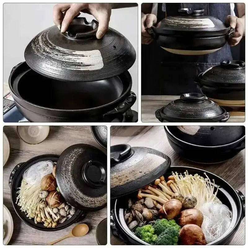 Petite Cocotte en Céramique 19 cm avec Couvercle pour Cuisson Mijotée, idéale pour mijoter des plats savoureux.