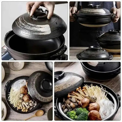 Petite Cocotte en Céramique 19 cm avec Couvercle pour Cuisson Mijotée, idéale pour mijoter des plats savoureux.