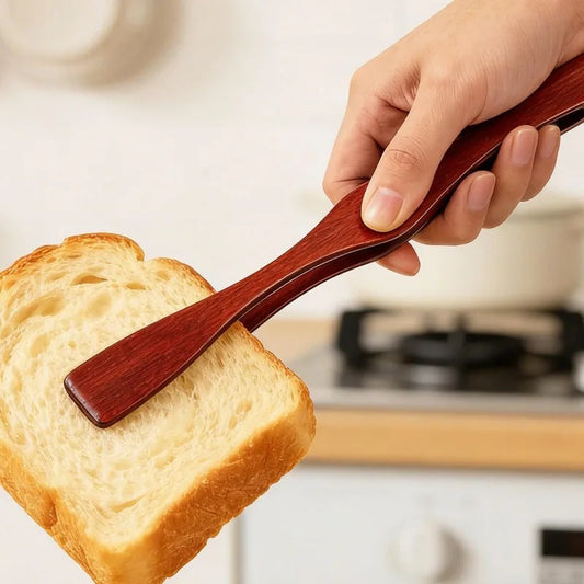 Pince alimentaire en bois 27 cm multifonction pour servir du pain dans la cuisine