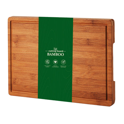 Planche à Découper en Bambou 40 × 28 cm avec Rigole présentant son design élégant et fonctionnel