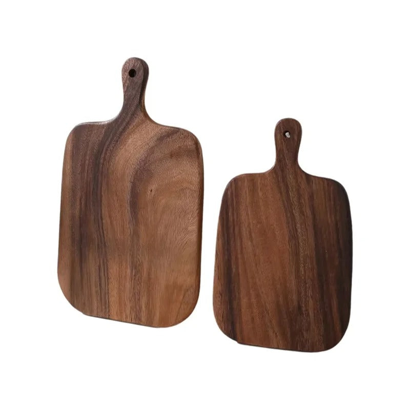 Planche à Découper en Bois avec Manche – Lot de 2, idéales pour cuisiner et servir des plats