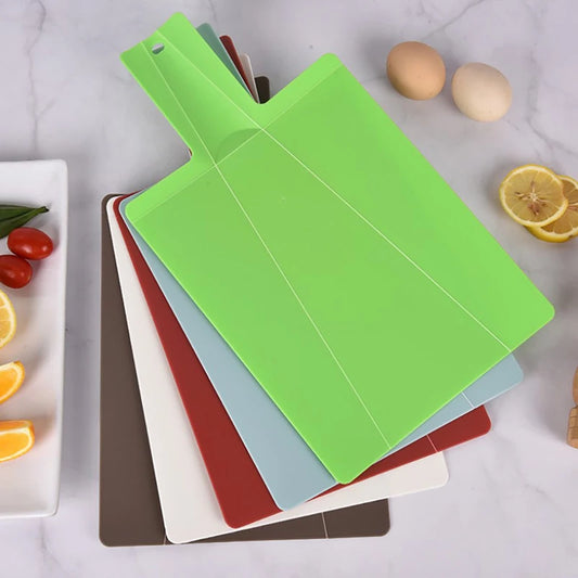 Planche à découper pliable en plastique alimentaire – Antidérapante & Multifonction avec des couleurs variées