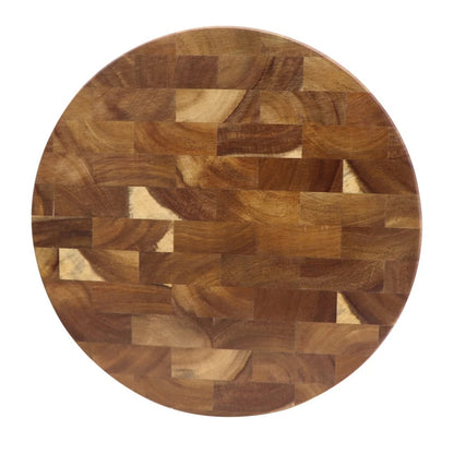 Planche à découper ronde en bois d’acacia massif Billot de cuisine durable, design grain fin pour cuisine et service