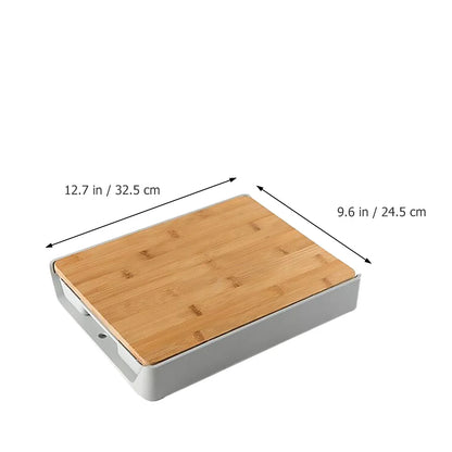 Planche à Découper Tiroir Multifonction en Bambou avec dimensions pour un rangement pratique en cuisine