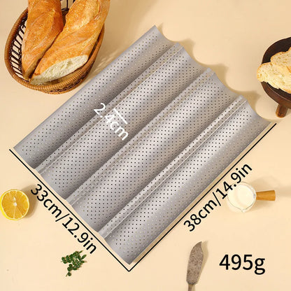 Plaque à Pain – Antiadhésive en Acier Carbon pour Four avec trois compartiments pour cuisson uniforme