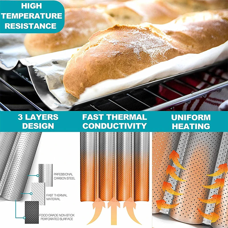 Plaque à Pain – Antiadhésive en Acier Carbon pour Four avec résistance élevée à la température et conductivité thermique rapide
