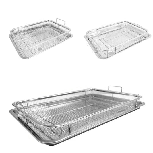Plaque de cuisson en inox avec grille pour four, idéale pour rôtir, griller et cuire au four, design pratique