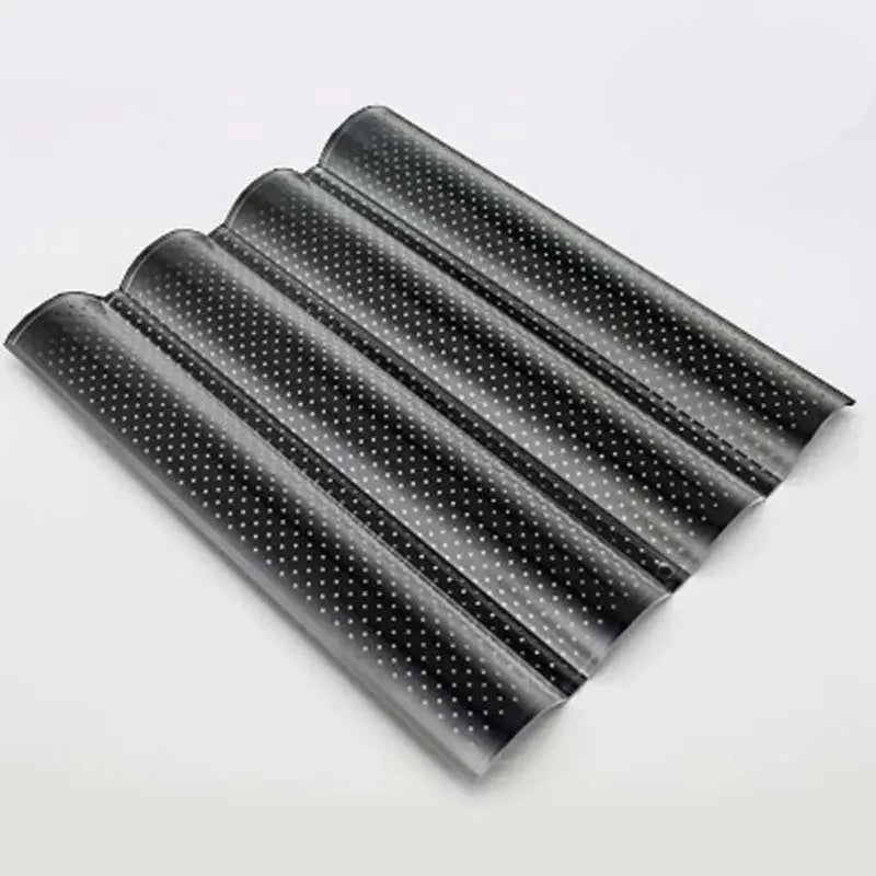 Plaque de cuisson pour pain rainuré en acier au carbone avec 4 vagues pour une cuisson uniforme