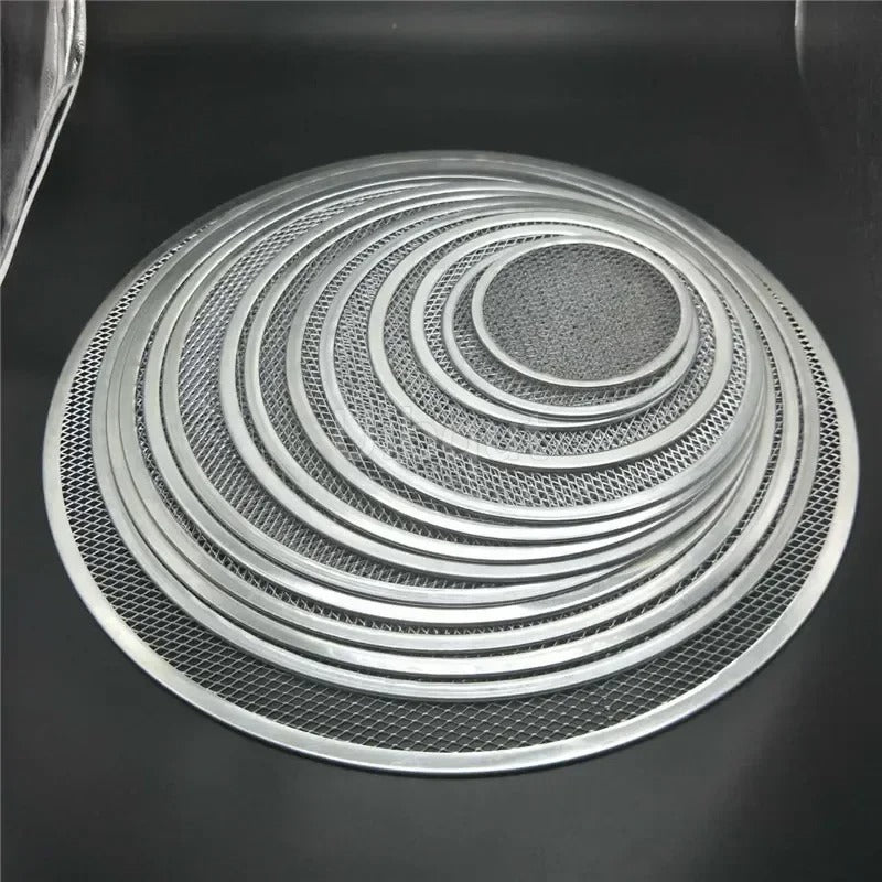 Ensemble de plaques de cuisson pour pizza antiadhésive en aluminium filet métallique sans couture de différentes tailles