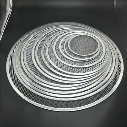 Ensemble de plaques de cuisson pour pizza antiadhésive en aluminium filet métallique sans couture de différentes tailles