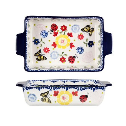 Plat à Four en Céramique à Motifs Floraux – 2 à 2,3 L avec design coloré et élégants détails