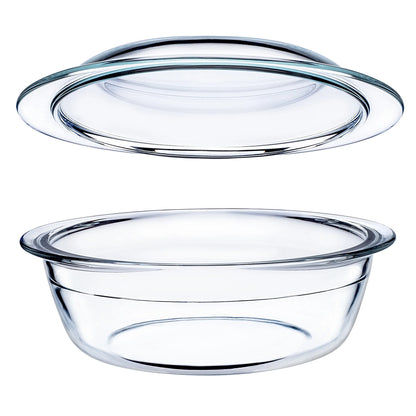 Plat à gratin en verre 2,2L résistant four 300°C avec couvercle hermétique pour cuisson et conservation