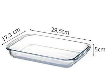 Plat cuisson verre trempé 400°C – 1L à 2,5L rectangulaire transparent avec dimensions 29,5x17,3x5 cm