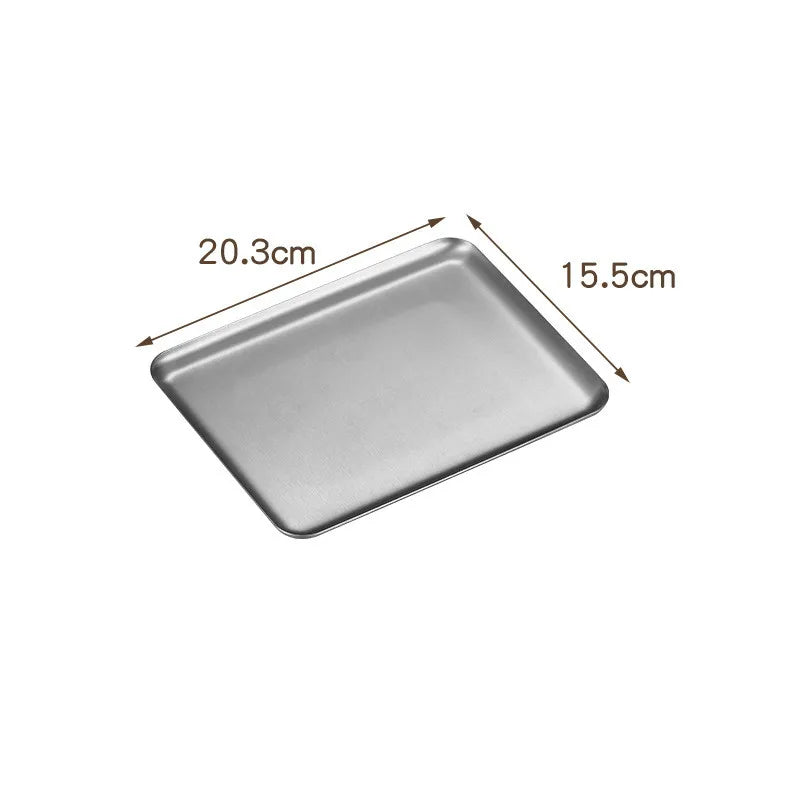 Plateau Inox Multi-Usage – 4 Tailles – Pratique & Durable en acier inoxydable avec dimensions 20.3x15.5 cm