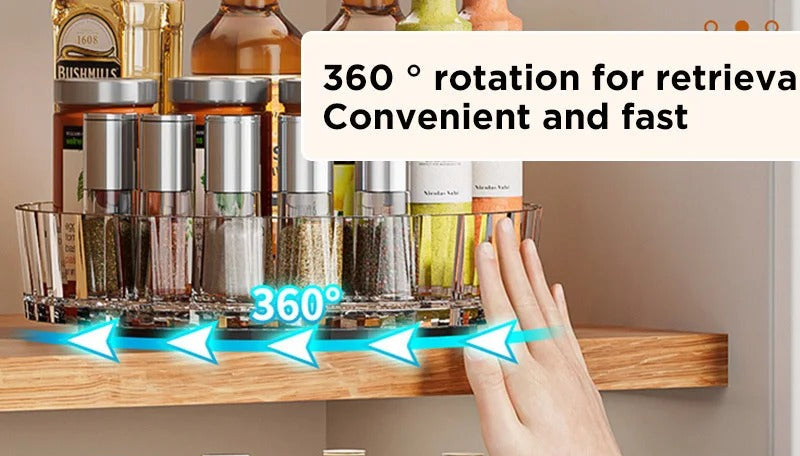 Plateau Rotatif à Épices 21 cm – Rangement Cuisine Compact avec rotation pour un accès facile