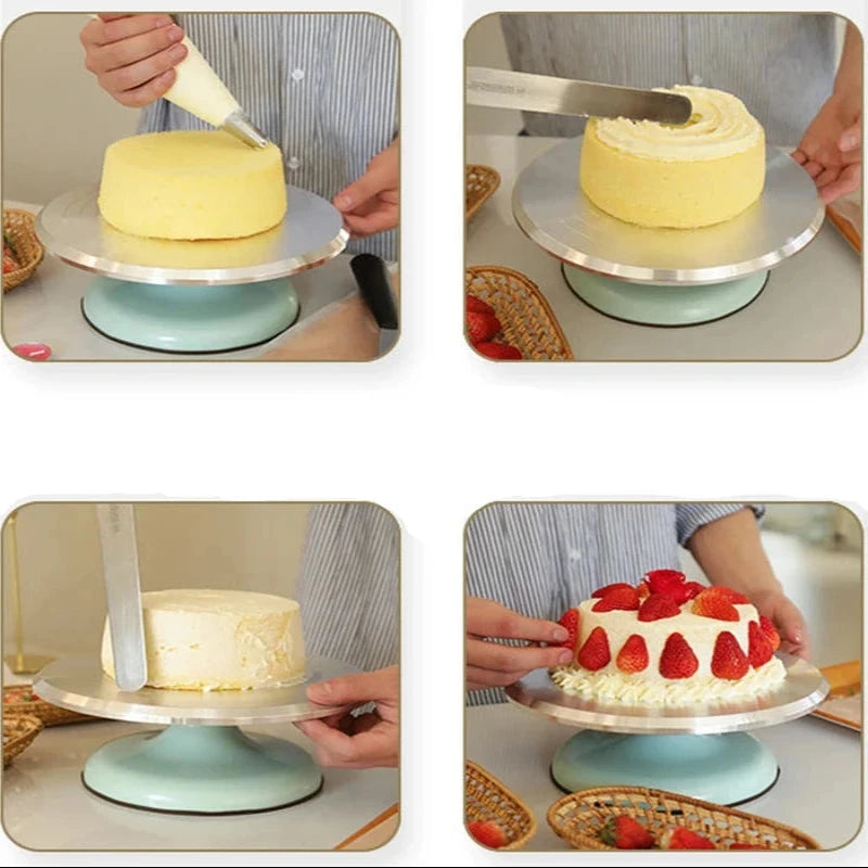 Plateau tournant de pâtisserie 25cm pour décorer vos gâteaux avec des techniques de glaçage