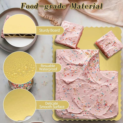 Plateaux à Gâteaux Rectangulaires Jetables - lot de 20 en carton résistant et étanche, surface lisse pour la pâtisserie