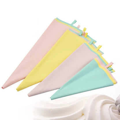 Ensemble de Poche à Douille en Silicone pour Décoration Pâtissière dans des couleurs pastel variées