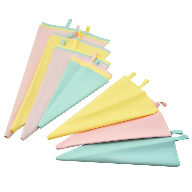 Set de Poches à Douille en Silicone pour Décoration Pâtissière de couleurs pastel, parfait pour les créations sucrées